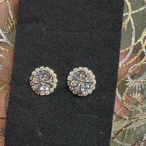 LOW START - GORGEOUS EARRINGS - GOLDTONE WITH CZ / RHINESTONES WITH BOW DESIGN